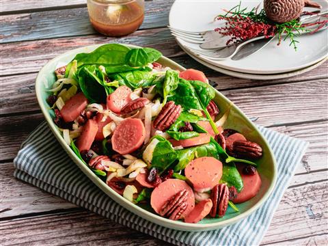 Salade de patate douce rôtie et sauce à l'érable